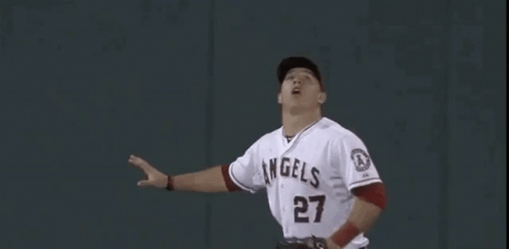 Mike Trout High Jump Catch GIF