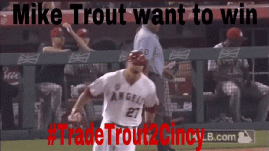 Mike Trout Running And Shouting GIF