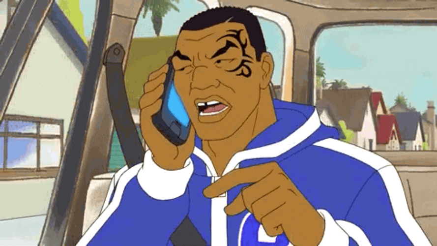 Mike Tyson Talking On Phone Animation GIF