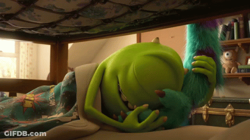 Mike Wazowski From Monsters Inc Laying In Bed GIF