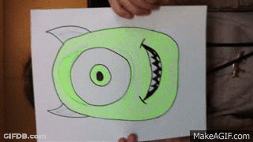 Mike Wazowski Funny Drawing GIF