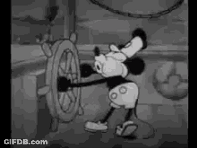 Mikey Mouse Whistle Disney Film Steamboat Willie GIF