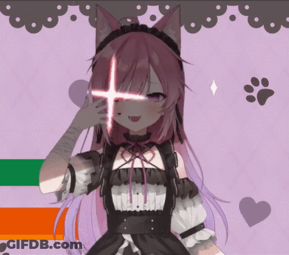 Mikineko Sparkling Eyes While Laughing GIF