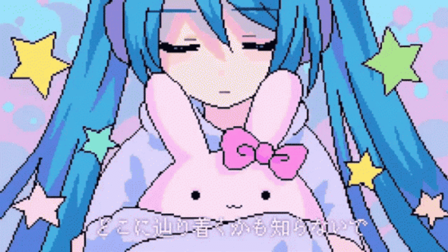 Miku Hugging A Plush GIF