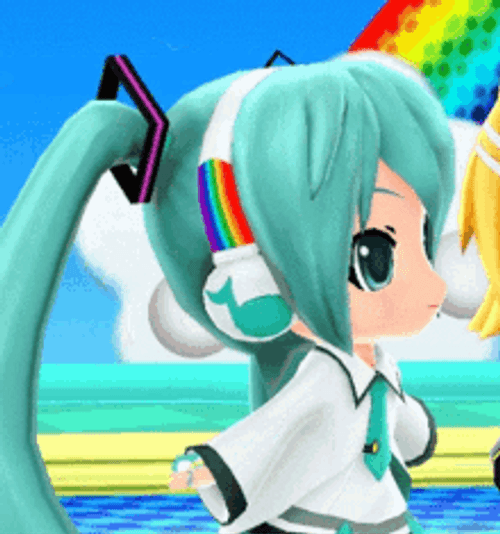 Miku Kissing A Girl GIF