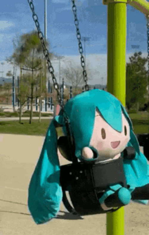 Miku On A Swing GIF