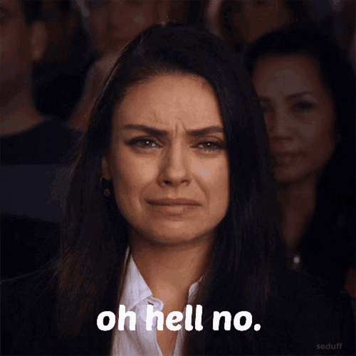 Mila Kunis Awkward Face Hell No GIF