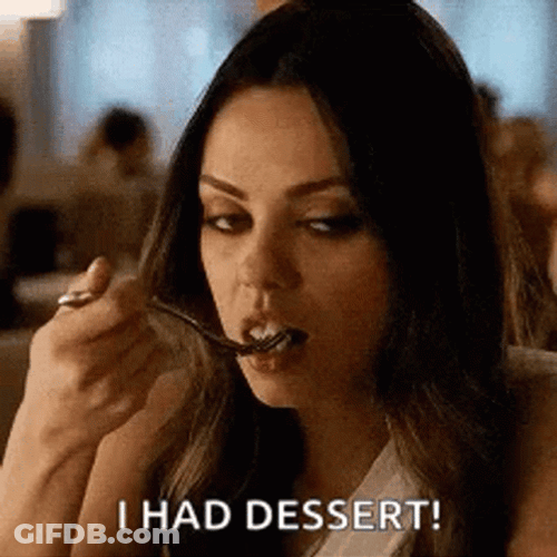 Mila Kunis Eating Dessert GIF