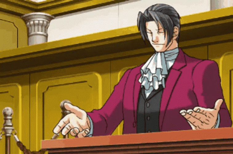 Miles Edgeworth  Ace Attorney It's Treason Then Nodding GIF