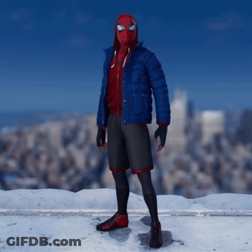 Miles Morales Changing Suits GIF