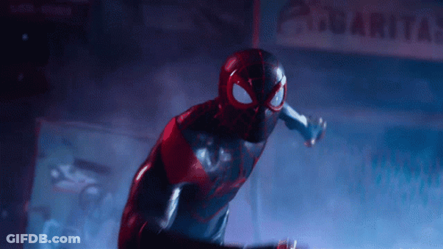 Miles Morales Spiderman Intense Fight GIF
