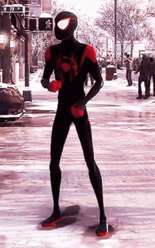 Miles Morales Spiderman Shadow Boxing GIF