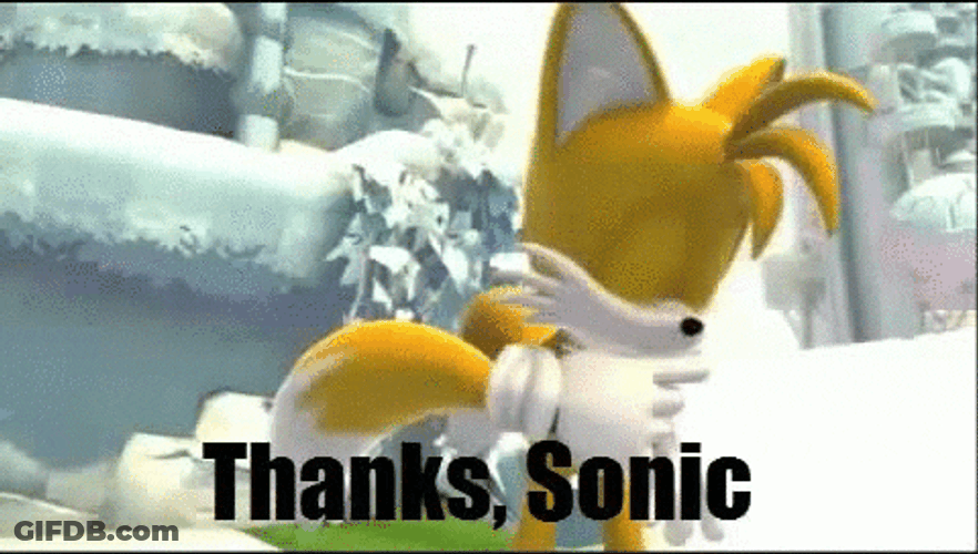 Miles Power Thanks Sonic GIF