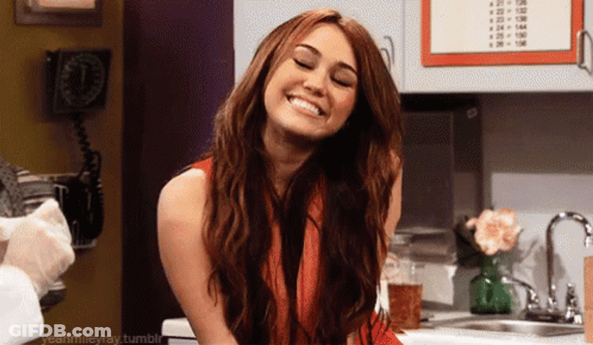 Miley Cyrus Cute Reaction GIF