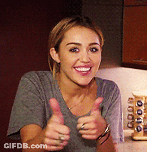 Miley Cyrus Giving Thumbs Up GIF