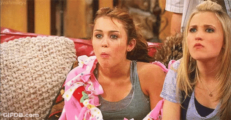 Miley Cyrus Shocked Face GIF
