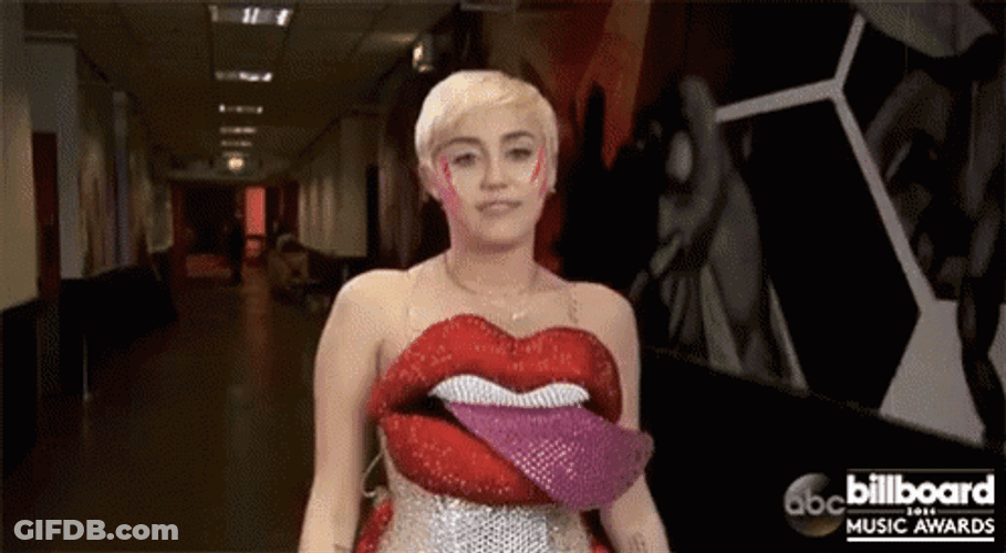 Miley Cyrus Silly Face GIF