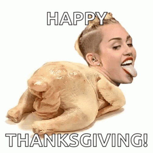 Miley Cyrus Thanksgiving Turkey Meme GIF