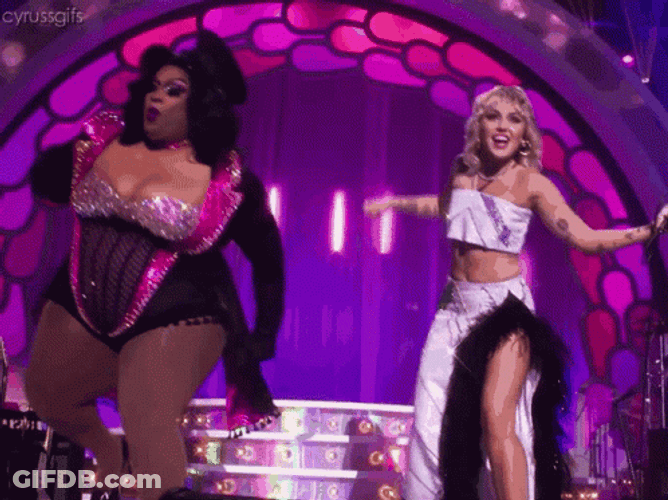 Miley Cyrus With Backup Dancers GIF