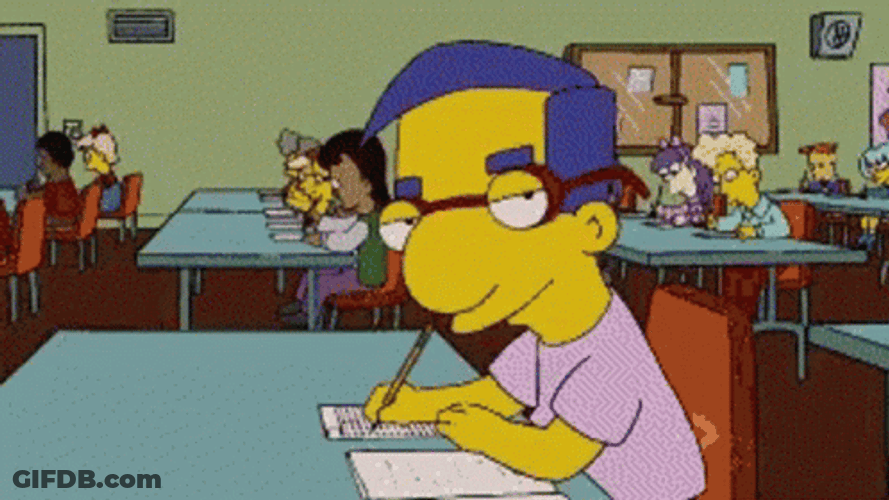 Milhouse Eye Brow Raise GIF