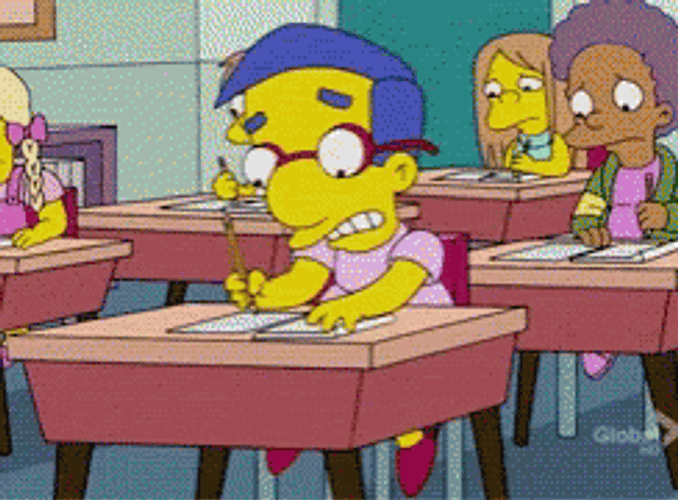 Milhouse Simpson Collapsing After Test GIF