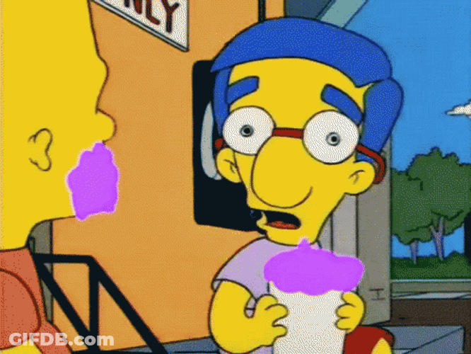 Milhouse Van Houten Drinking Slurpee GIF