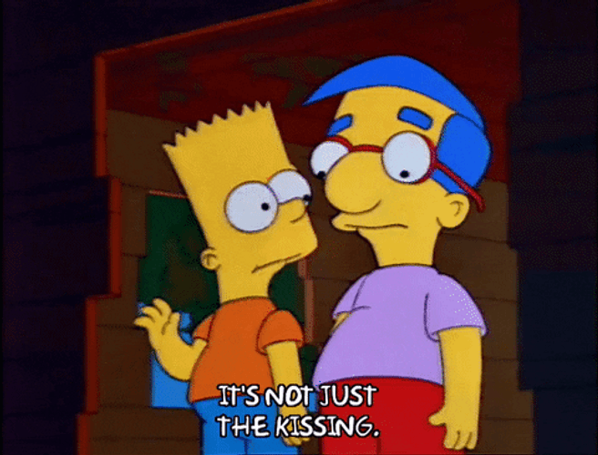 Milhouse Van Houten Stud Not Just Kissing GIF
