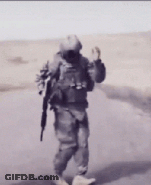 Military Foot Works On Duty GIF