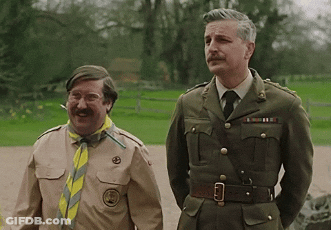 Military Man Next To Scout GIF