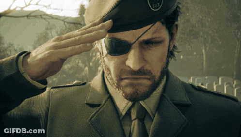 Military Man Saluting With Eye Patch And Fox Beret GIF