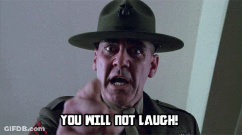 Military Man Saying You Will Not Laugh Pointing GIF