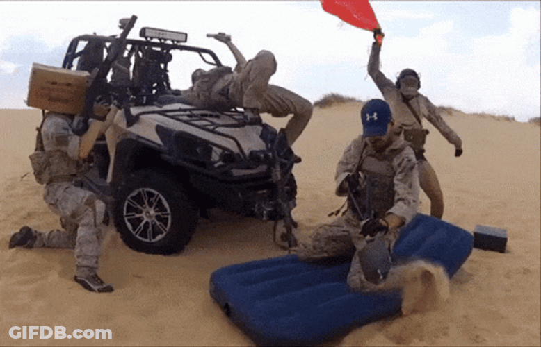 Military On The Dessert Sand GIF
