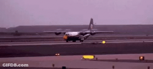 Military Plane Taking Off At Sunset GIF