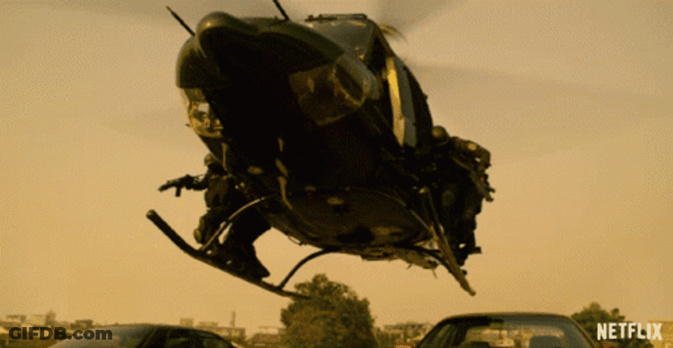 Military Taking Off From Chopper GIF