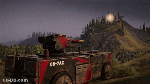 Military Vehicle With 8 And 7 GIF