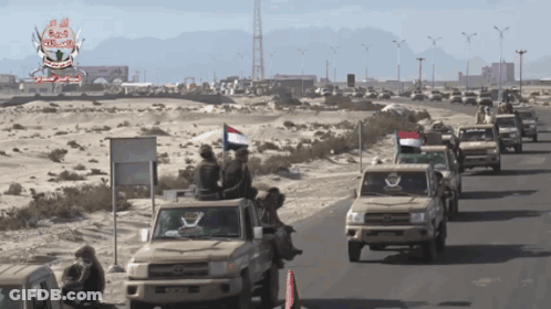 Military Vehicles Driving GIF