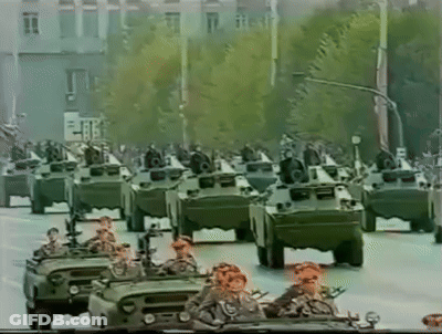 Military Vehicles Driving GIF