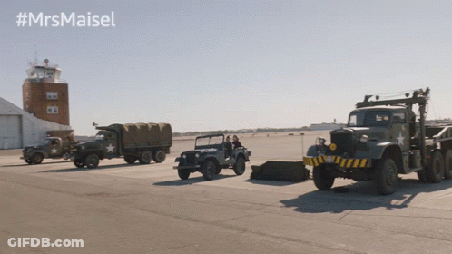 Military Vehicles Parked On Runway #Mrsmaiset GIF