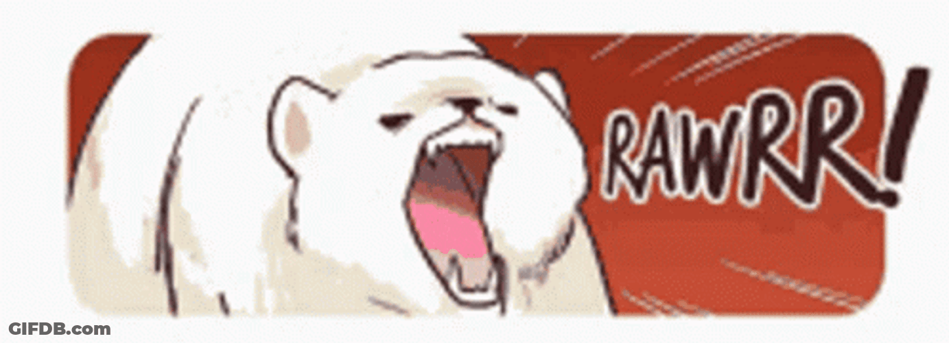 Milk And Mocha Bear Roaring Animation GIF