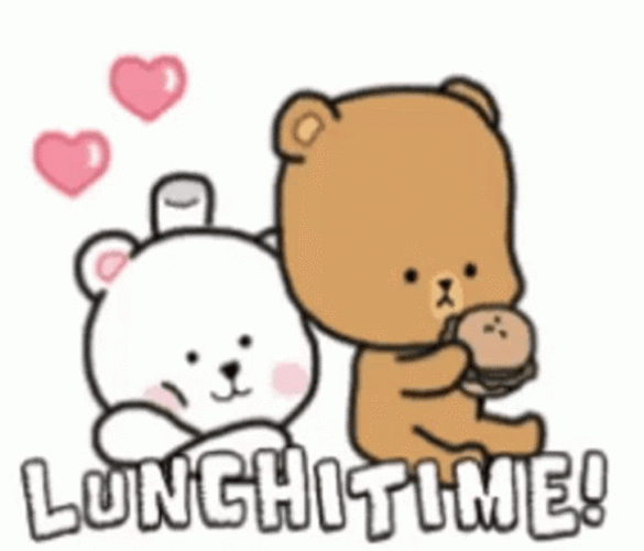 Milk And Mocha Cute Bear Burger Lunch Time GIF