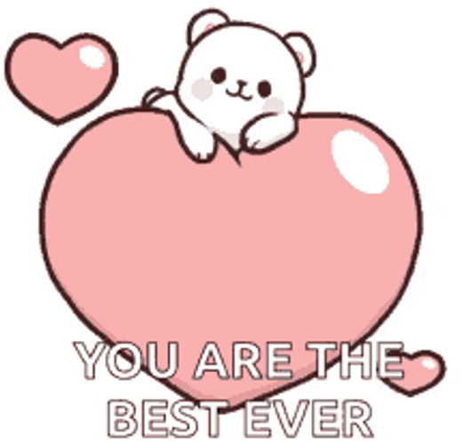 Milk Bear You Da Best Pink Heart GIF