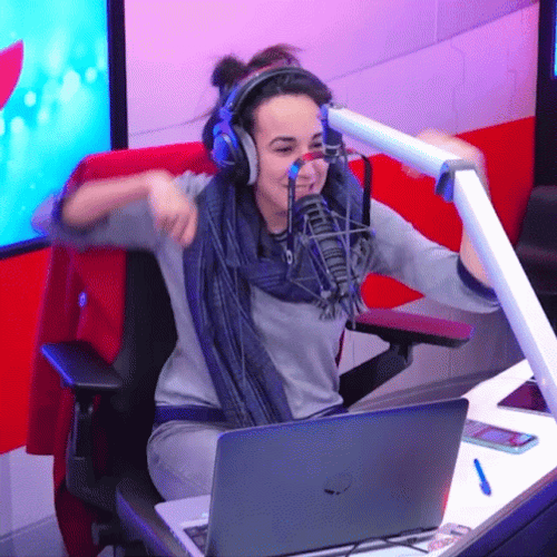 Milk L Dancing On Radio Station GIF