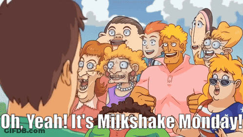 Milkshake Monday Cartoon Group GIF