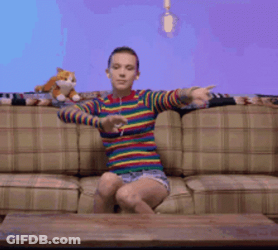 Millie Bobby Brown Dabbing Gesture GIF