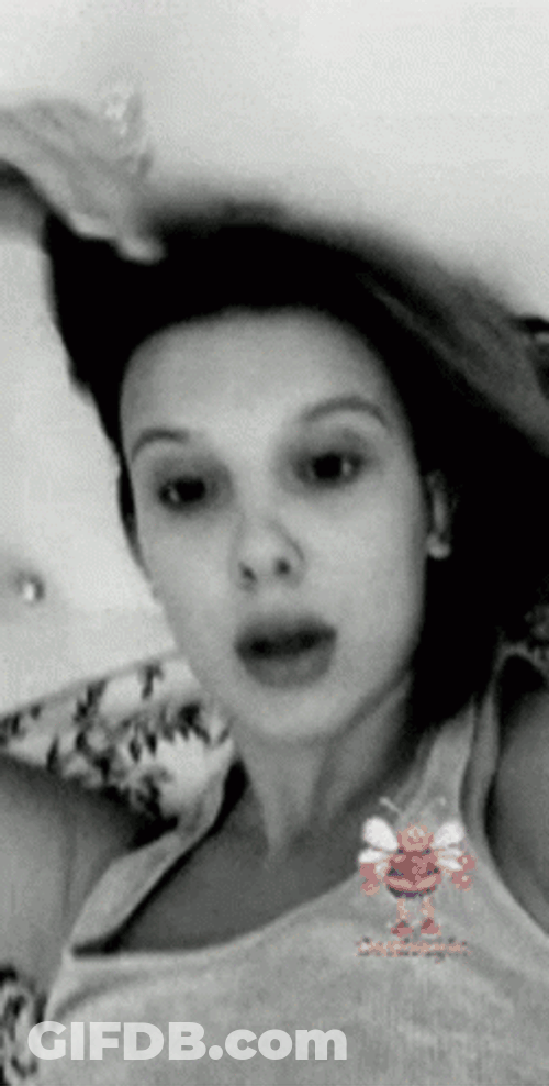 Millie Bobby Brown Flying Kiss GIF