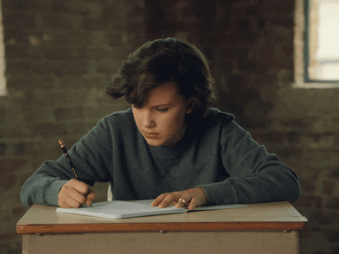 Millie Bobby Brown Zooms In Face GIF