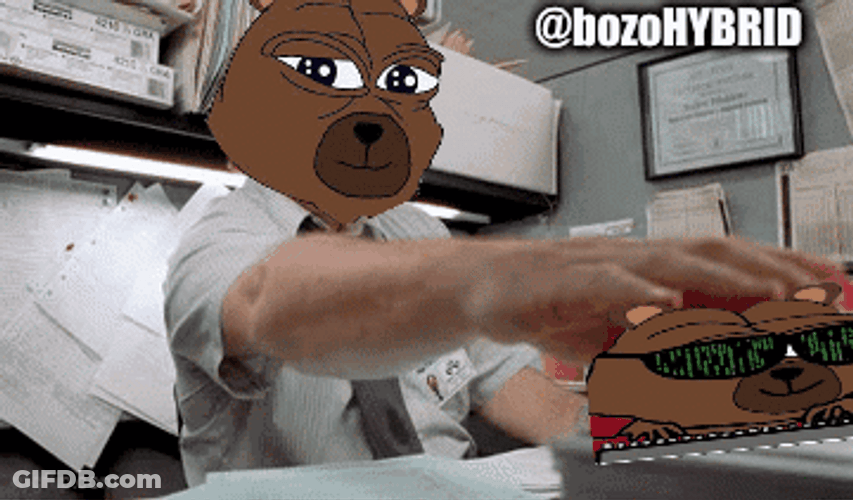 Milton Office Space Bear Face Swap GIF