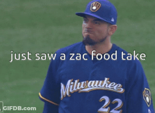 Milwaukee Baseball Player Making Face Saying Just Saw A Zac Food Take GIF
