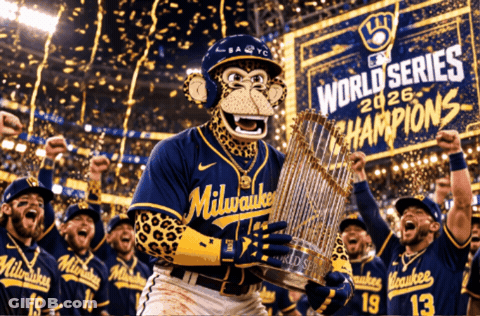 Milwaukee Baseball Team Celebrates World Series Victory GIF