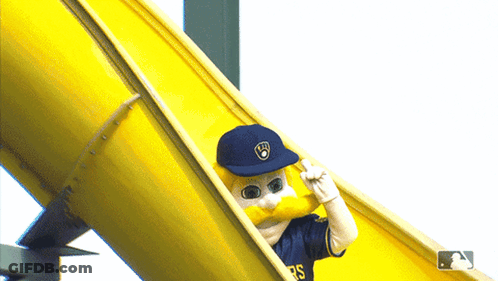Milwaukee Brewers Mascot On Slide GIF